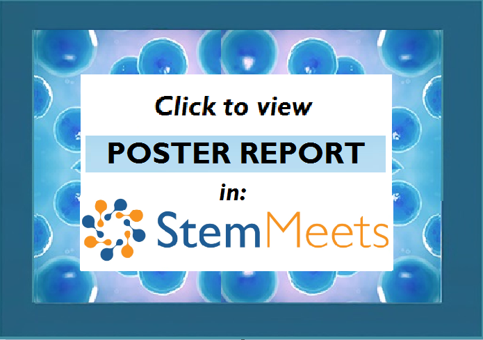 StemMeets banner with blue stem cells illustration